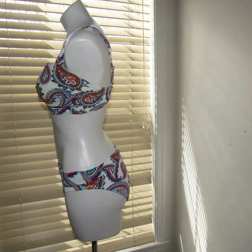 LANDS' END Multicolor Print 2 Piece Swim Top Botto